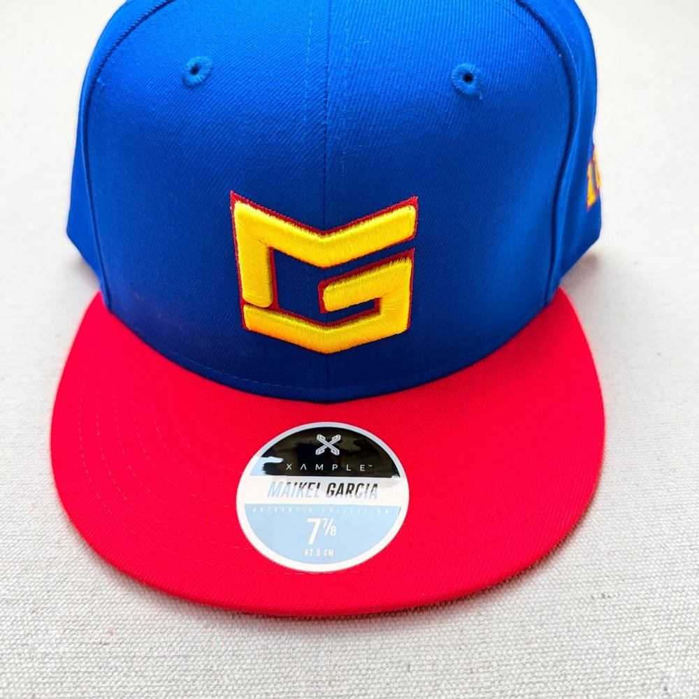 Xample Maikel Garcia Fitted Baseball Cap Blue Red Yellow 7 7/8 [H13]